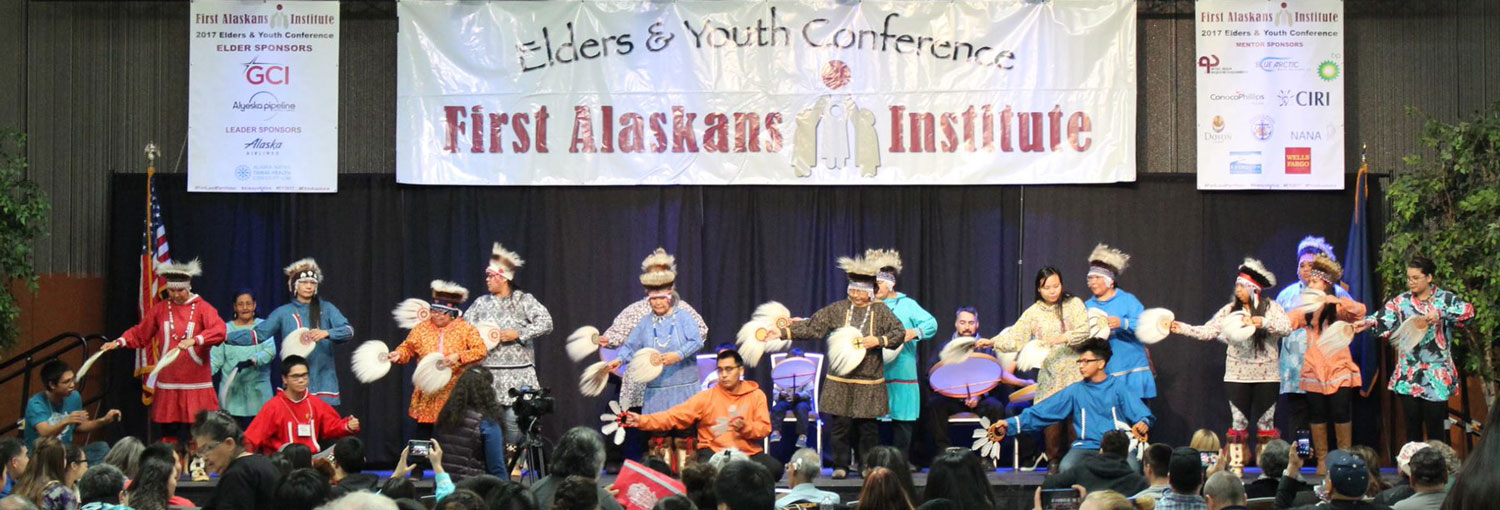 stage performance at a First Alaskans Institute event