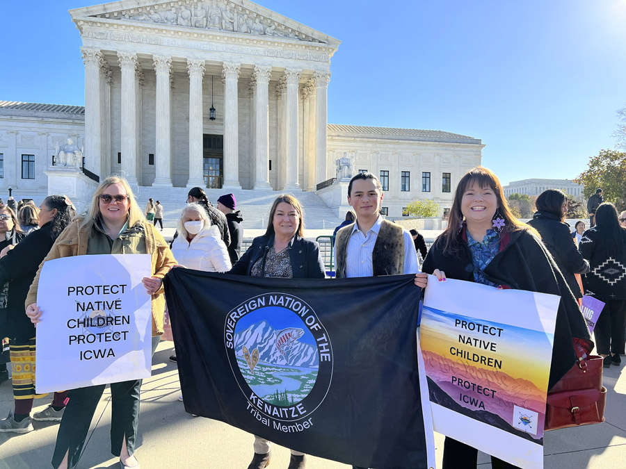 ICWA supporters demonstrate outside the U. S. Supreme Court